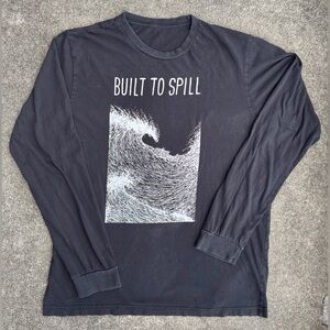 Built to Spill Wave Graphic Long Sleeve Shirt - Black, Pre-owned